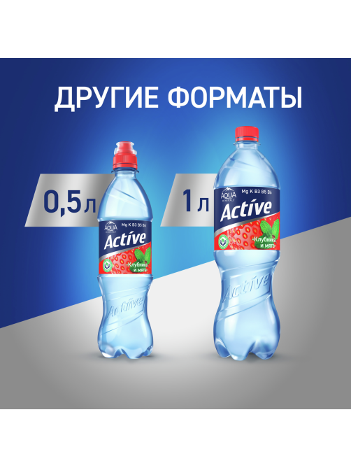 Вода Aqua Minerale Fresh Active с клубникой и мятой негазированная, 1л