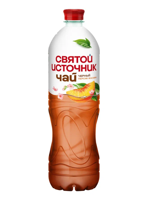 Холодный чай Святой Источник черный персик-жасмин, 1л