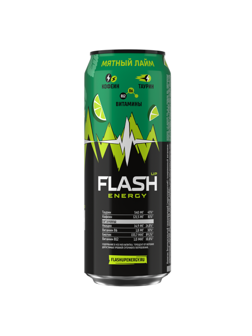 Энергетический напиток Flash Up Energy Lime Mint, 450мл