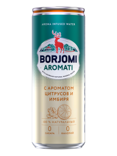 Вода Borjomi Flavored с ароматом цитрусов и имбиря газированная, 330мл