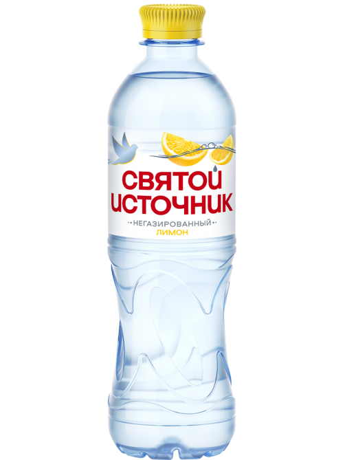 Вода Святой Источник питьевая негазированная со вкусом лимона, 500мл x 12 шт