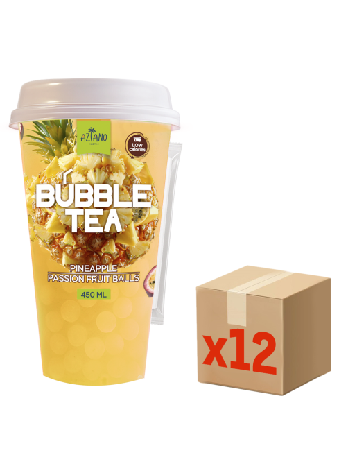Напиток Aziano Bubble Tea ананас и маракуйя негазированный, 450мл x 12 шт