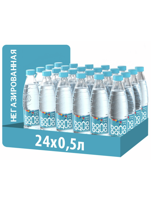 Вода BonaAqua питьевая негазированная, 500мл x 24 шт