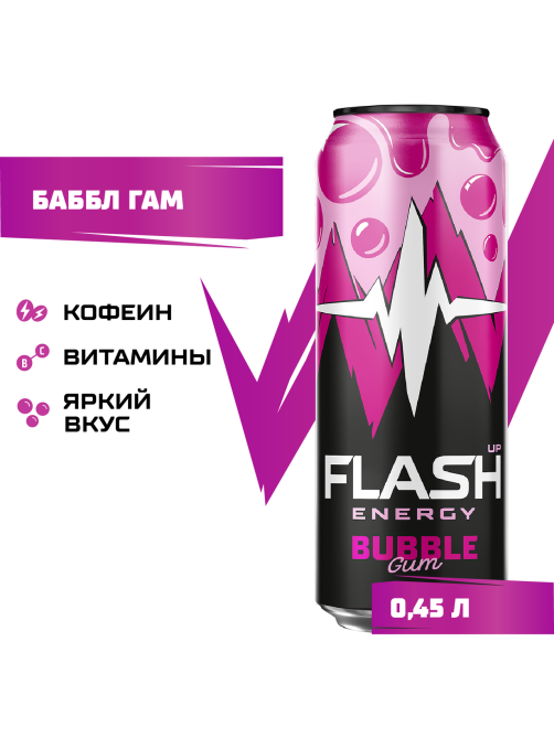 Энергетический напиток Flash Up Energy Bubble Gum, 450мл