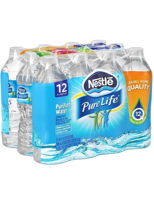 Вода Nestle Pure Life артезианская питьевая негазированная, 500мл x 12 шт