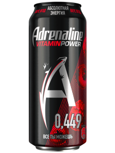 Энергетический напиток Adrenaline Rush Vitamin Power Ягодная энергия, 449мл