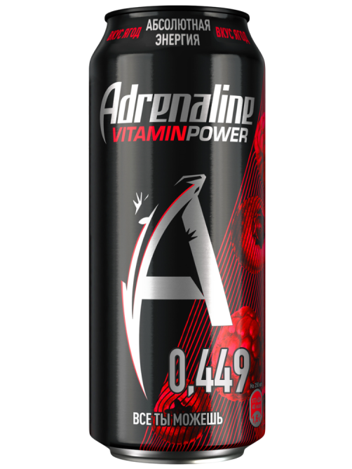 Энергетический напиток Adrenaline Rush Vitamin Power Ягодная энергия, 449мл