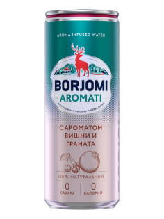 Вода Borjomi Flavored с ароматом вишни и граната газированная, 330мл