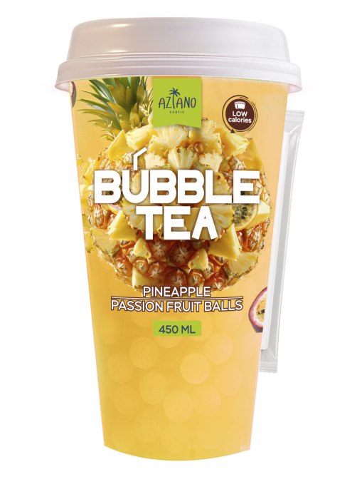 Напиток Aziano Bubble Tea ананас и маракуйя негазированный, 450мл x 12 шт