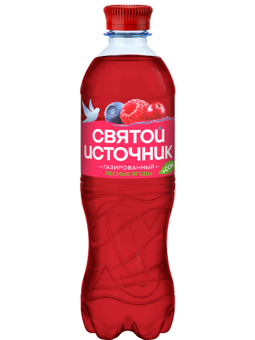 Вода сокосодержащая Святой Источник со вкусом лесных ягод и витаминами газированная, 500мл х 12 шт