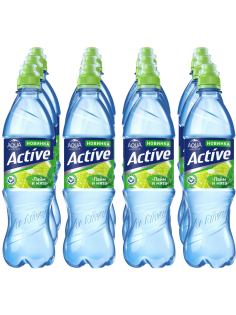 Вода Aqua Minerale Active лайм и мята негазированная, 500мл x 12 шт