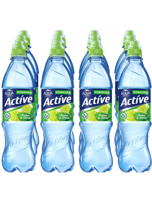 Вода Aqua Minerale Active лайм и мята негазированная, 500мл x 12 шт