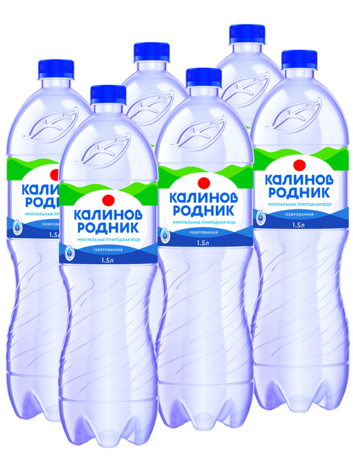 Вода Калинов Родник минеральная газированная, 1.5л x 6 шт