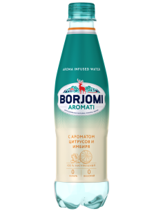 Вода Borjomi цитрус-имбирь минеральная газированная, 500мл