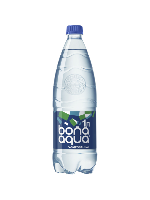 Вода BonaAqua питьевая газированная, 1л x 12 шт