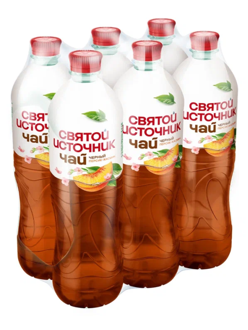 Холодный чай Святой Источник черный персик-жасмин, 1л