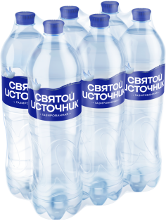 Вода Святой Источник питьевая газированная, 1.5л x 6 шт