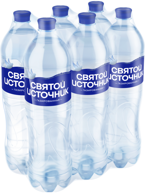Вода Святой Источник питьевая газированная, 1.5л x 6 шт