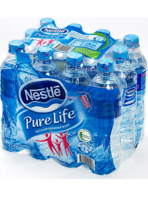 Вода Nestle Pure Life артезианская питьевая негазированная, 500мл