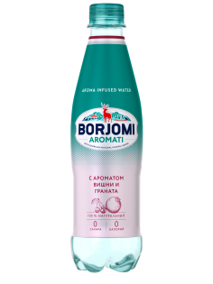 Вода Borjomi вишня-гранат минеральная газированная, 500мл