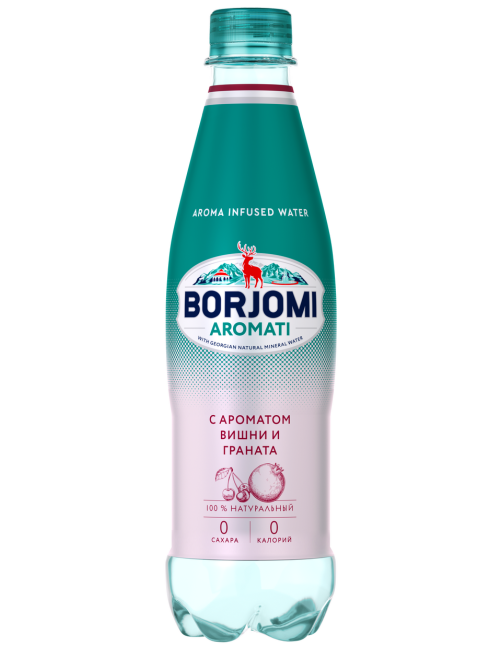 Вода Borjomi вишня-гранат минеральная газированная, 500мл