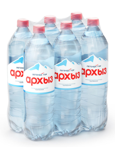 Вода Легенда гор Архыз питьевая газированная, 1.5л x 6 шт
