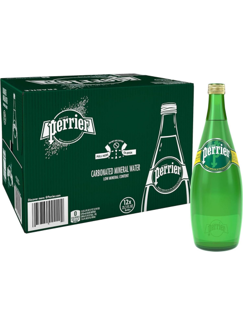 Вода Perrier минеральная газированная стекло, 750мл