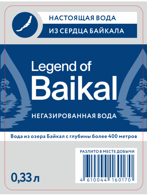 Вода Legend of Baikal негазированная стекло, 330мл