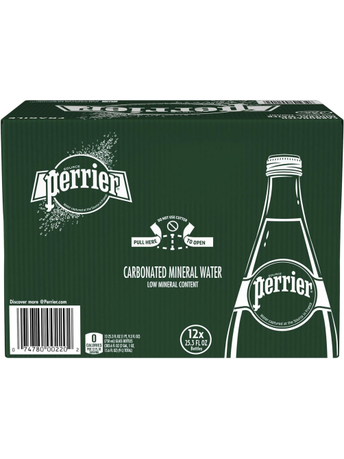 Вода Perrier минеральная газированная стекло, 750мл