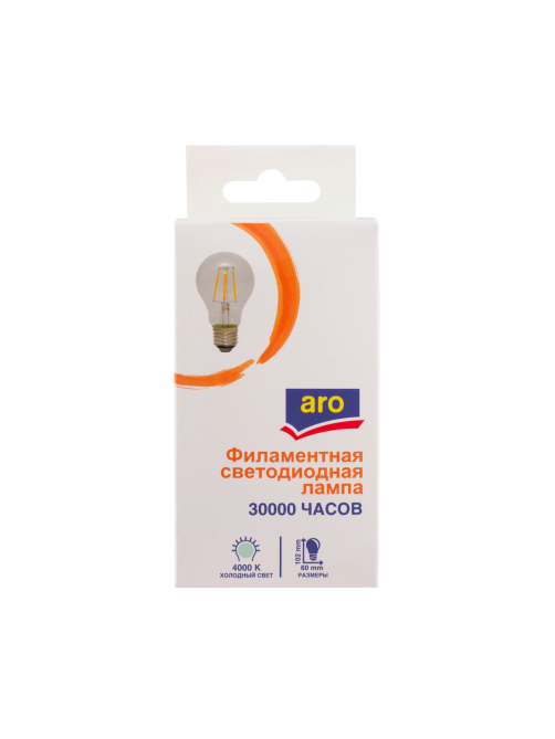 aro Лампа светодиодная филаментная E27 4000K Led 7Вт груша