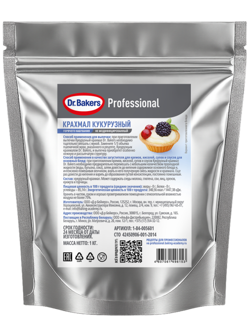 Крахмал кукурузный Dr.Bakers Premium, 1кг