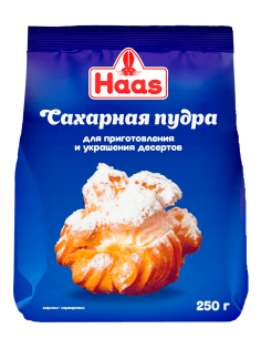 Сахарная пудра Haas для приготовления и украшения десертов, 250г