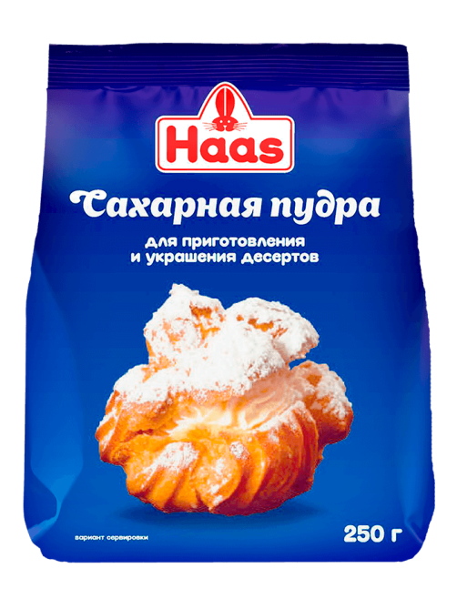 Сахарная пудра Haas для приготовления и украшения десертов, 250г