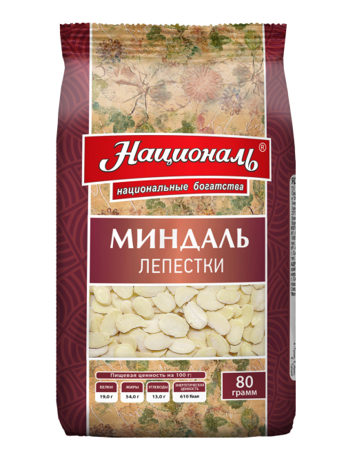 Миндаль Националь Кондитерский лепестки, 80г