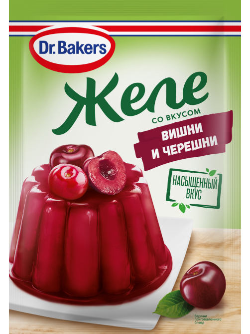 Желе Dr.Bakers со вкусом вишни и черешни, 45г