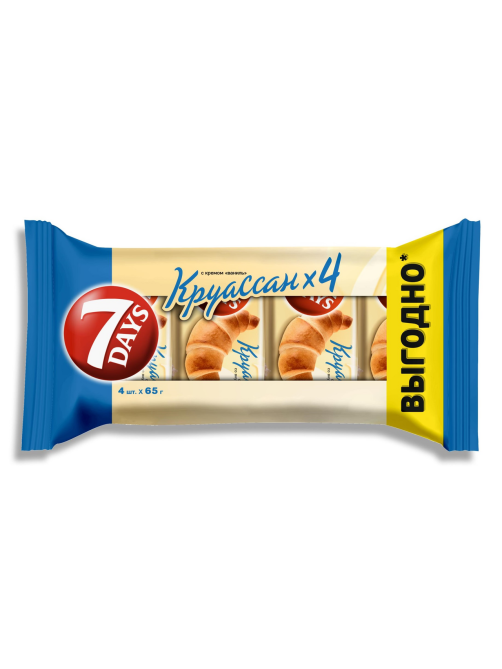 Круассан 7 Days с кремом со вкусом ваниль (4шт х 65г), 260г