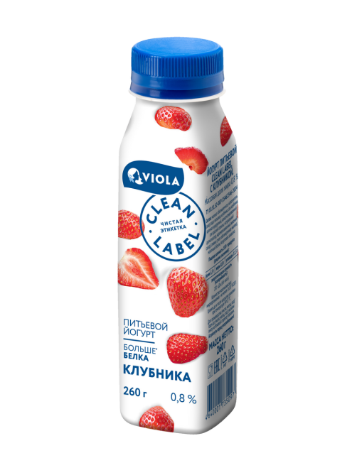 Йогурт питьевой Viola с клубникой 0.8%, 260г