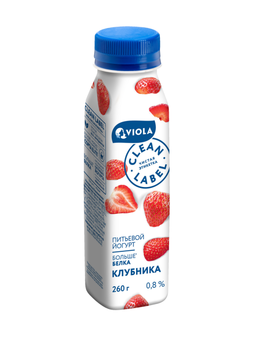 Йогурт питьевой Viola с клубникой 0.8%, 260г
