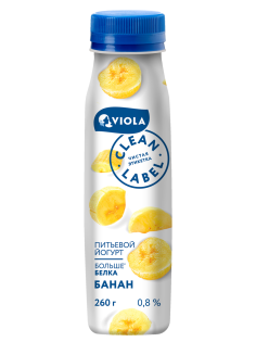 Йогурт питьевой Viola с бананом 0.8%, 260г