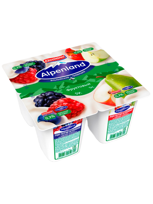 Йогуртный продукт Alpenland лесные ягоды, яблоко и груша 0.3%, 95г