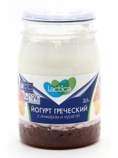 Йогурт Lactica Греческий с инжиром и курагой двухслойный 3%, 190г