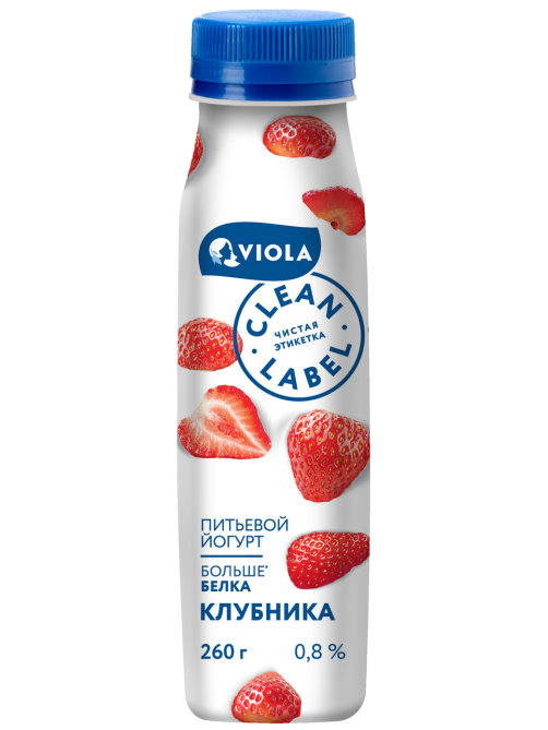 Йогурт питьевой Viola с клубникой 0.8%, 260г