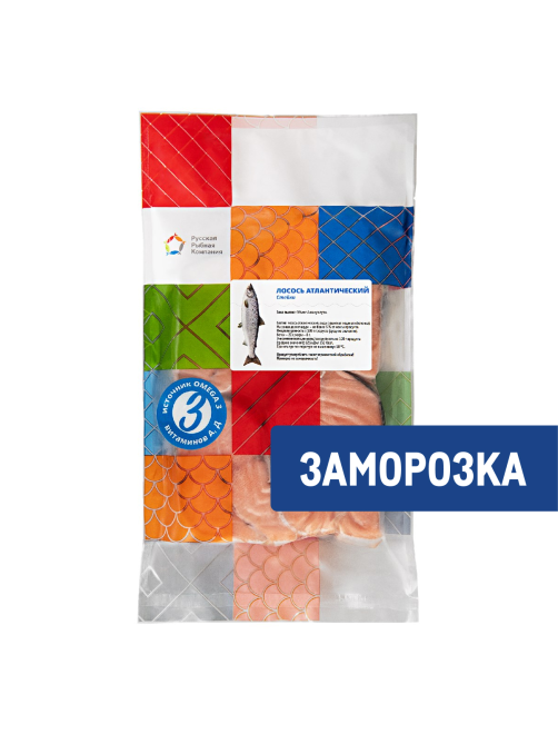 Лосось атлантический РРК стейки замороженный, ~1кг