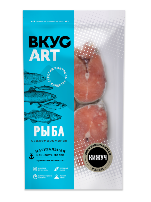 Кижуч стейк Вкусарт замороженный, 500г