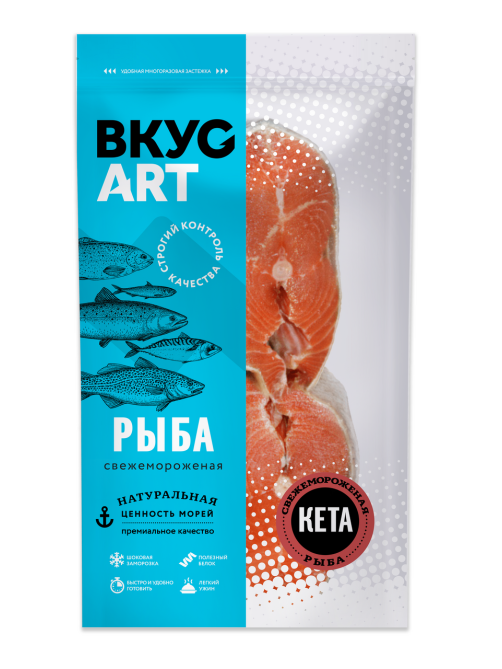 Кета стейк Вкусарт замороженный, 500г