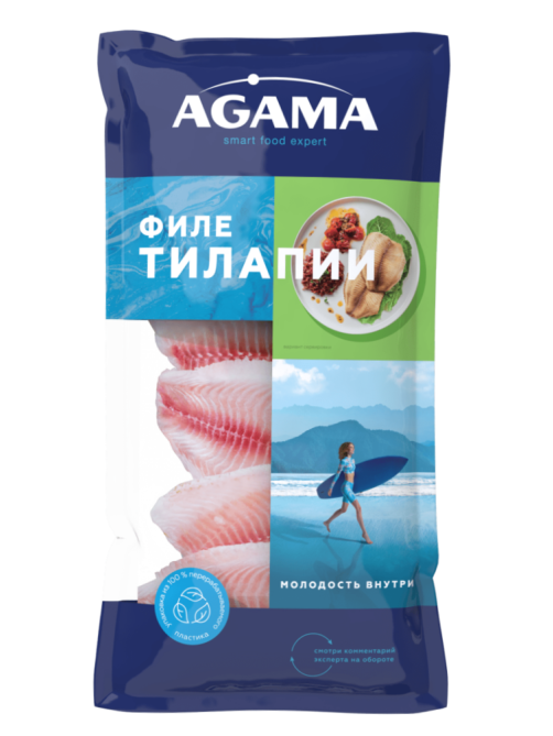 Филе тилапии Agama свежемороженое, 400г