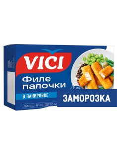 Рыбные палочки Vici из филе тресковых рыб в панировке замороженные, 400г