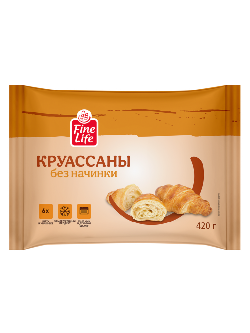 Fine Life Круассан без начинки замороженный (70г x 6шт), 420г