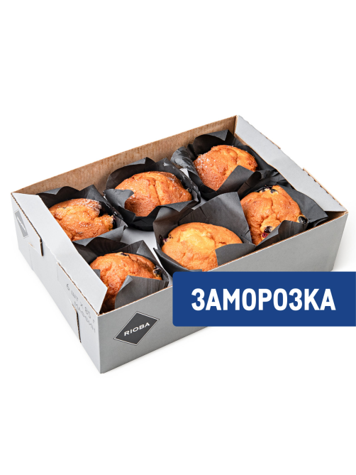 RIOBA Маффины с черной смородиной замороженные (85г x 6шт), 510г