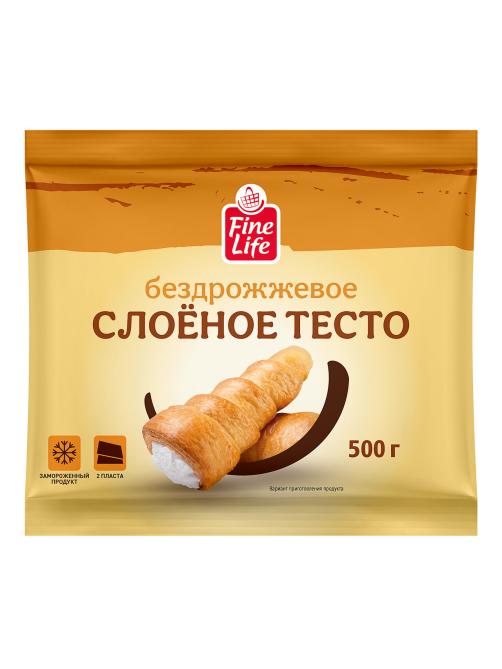 Fine Life Тесто слоеное бездрожжевое замороженное, 500г